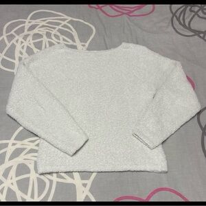 Stars Above White Fuzzy Sweater